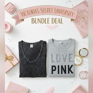 PINK Victoria’s Secret Tee Bundle – Fair Condition